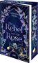 Schwarzer Hintergrund, weißer Text: "Catherine Doyle", "The Rebel and the Rose". Kreis unten: "Vorab Cover". Unten: "one".