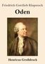 Die Texte sind "Friedrich Gottlieb Klopstock", "Oden", "Henricus Großdruck". Ein Porträt eines Mannes im klassischen Stil., Buch