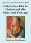 "Geistliches Jahr in Liedern auf alle Sonn- und Festtage". Illustration einer betenden Person in Gewändern., Buch