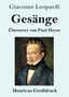 "Giacomo Leopardi, Gesänge, Übersetzt von Paul Heyse, Henricus Großdruck." Porträt eines Mannes in feinem Anzug., Buch