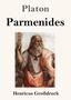 Text: Platon, Parmenides, Henricus Großdruck. 
Illustration: Ein alter Mann mit Bart in antiker Kleidung., Buch