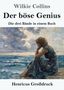 "Der böse Genius", "Die drei Bände in einem Buch". Gemälde: Frau am Ufer blickt nachdenklich aufs Meer., Buch