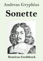 "Sonette" von Andreas Gryphius. Porträt eines Mannes mit lockigem Haar. Text: "Henricus Großdruck"., Buch