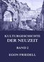 "Kulturgeschichte der Neuzeit, Band 2, Egon Friedell" steht auf einem antik anmutenden Architektur-Illustration., Buch