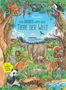 „Mein großes Wimmelbuch - Tiere der Welt“, Illustration mit zahlreichen Tieren in lebendiger Dschungelszene., Buch