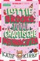 Text: "Lottie Brooks: Total chaotische Weihnachten." Illustration mit weihnachtlichen Motiven, wie Schneeflocken und Geschenken.