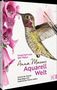 "Inspiriert von der Natur: Anna Masons Aquarell Welt". Illustration eines Kolibris, der rosa Blumen anfliegt, mit Pinseln.