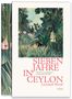 Text: "SIEBEN JAHRE IN CEYLON" von Leonard Woolf. Umschlag zeigt dichten Dschungel mit Pflanzen und Blüten., Buch