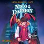 Logo „audolino“, Titel "Nico & Daimon", „Katja Brandis, Zapf“, Slogan „Verflammt gute Freunde“. Junge mit Drachen., CD