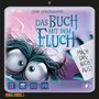 „Jens Schumacher, Das Buch mit dem Fluch. Mach das nicht aus!“ Große Augen mit zerzaustem Haar und Symbole am Rand., CD