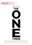 Gary Keller: The One Thing, Buch, Buch