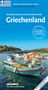 "WOMO-Reiseführer · Band 1, Entdeckertouren mit dem Wohnmobil, Griechenland." Boot am Wasser vor grüner Hügellandschaft., Buch