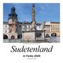 "Sudetenland in Farbe 2026". Marienstatue vor historischen Gebäuden auf einem Platz.