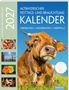 "Altbayerischer Festtags- und Brauchtums-Kalender 2027" steht oben, darunter eine Kuh auf einer Wiese. Links Fotos von Ostereiern, Kreuz, Blumen und Krippenszene., Buch