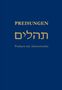 Text: "PREISUNGEN, Psalmen mit Antwortrufen". Hebräischer Text darunter. Blauer Hintergrund.