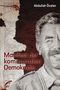 Text: "Abdullah Öcalan", "Manifest der kommunalen Demokratie". Illustration mit halbem Gesicht, Karte und rotbraunem Hintergrund.