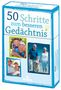 „50 Schritte zum besseren Gedächtnis“. Fotos von älteren Menschen mit Familie und Hund sowie ein Glühbirnen-Symbol., Buch