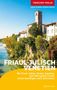 "FRIAUL-JULISCH VENETIEN" und Untertitel über Reiseziele. Links Fluss, rechts Gebäude und Bäume bei blauem Himmel., Buch