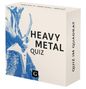 HEAVY METAL QUIZ. QUIZ IM QUADRAT. Illustration eines Gitarristen in Blau.