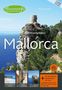 „Mallorca“ in großen Buchstaben, darüber „Maremonto Reise- und Wanderführer“. Foto eines Küstenfelsens mit Turm., Buch