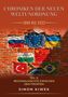 "Chroniken der neuen Weltordnung 1990 bis 2022. Teil 3: Regionalmächte zwischen den Fronten. Simon Kiwek." Eine Ziegelwand mit Flaggen., Buch