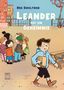 "Noa Smultron, Leander hat ein Geheimnis". Eine Illustration zeigt Kinder auf einem Pausenhof, ein Junge trägt einen Karton., Buch