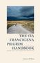 „The Via Francigena Pilgrim Handbook“ von Christian W. Bauer. Ein Wanderer auf einem Weg unter dramatischem Himmel., Buch