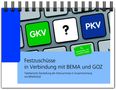 Text: „GKV“, „PKV“, „3., überarbeitete und erweiterte Auflage“. Keyboardsymbolik und Inhaltsbeschreibung einer Broschüre., Buch