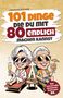 „101 Dinge, die du mit 80 endlich machen kannst“. Zwei lachende Comicfiguren auf Liegestühlen, mit Getränken und Sonnenbrillen., Buch