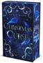 Buchcover: "Annie Waye - Christmas Curse - Das Buch der Schatten." Dunkles, verschnörkeltes Design mit blauen und silbernen Elementen.