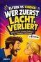 "ELTERN VS. KINDER: WER ZUERST LACHT, VERLIERT" steht auf bunt gemustertem Hintergrund. Illustration: Mann und Mädchen.

, Buch