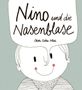 „Nino und die Nasenblase“ von Olalla Castro-Klich. Illustration eines lächelnden Kindes mit Sprechblase., Buch