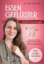 Titel: EISEN GEFLÜSTER; Autor: Dr. med. Maria Folk; Thema: Eisenmangel. Frau mit Stethoskop, Zeichnungen: Batterie, Blutstropfen.