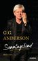 Text: "G.G. Anderson, Sonntagskind, Mein Leben, molino." Älterer Mann mit weißem Haar, schwarze Jacke, hält Hand ans Gesicht.