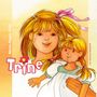 "Meine Puppe Trine" und "von Gertrud Dieckhoff" sind die Texte. Illustration zeigt ein blondes Mädchen mit Puppe., Buch