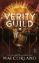 „VERITY GUILD“, „ROMAN“. Eine Schlange schlängelt sich um einen verzierten Kelch vor einem goldenen Hintergrund., Buch