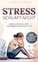 "Stress schläft nicht. Kleine Schritte zu mehr Leichtigkeit und zurück zu dir. 100 Impulse bei Überforderung." Illustration einer sitzenden Frau., Buch