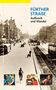 Text: "FÜRTHER STRAßE Aufbruch und Wandel. Historische Spaziergänge. Geschichte für Alle e.V."  
Szene: Historische Straße mit Straßenbahnen, Menschen und alten Gebäuden., Buch