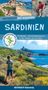 „Naturzeit mit Kindern: Sardinien“ – 55 Touren. Logo mit Eidechse. Kinder wandern in Küstenlandschaften., Buch