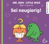Text: "MR. MEN LITTLE MISS Roger Hargreaves Sei neugierig! Discover You". Illustration: Zwei bunte Figuren, orange und grün., Buch