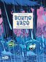 "Matthias Lehmann. Bohne & Hase. Kirschkernregen." Zwei comicartige Figuren laufen fröhlich durch Regen in einem Wald., Buch