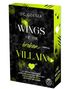 Text: "D.C. Odesza", "WINGS OF THE broken VILLAIN", "I will make you bleed!", "Die Liebe folgt..."
Cover in Schwarz und Grün mit Herz- und Kugelmotiven., Buch