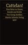 „Cattelan! Eine Reise zu Kunst, Komik und Kritik. Von Georg Seeßlen. Martin Schmitz Verlag. MSV“. Goldene Schrift auf Schwarz., Buch