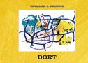 Text: "SILVIJA SH. D. KRAMMER" oben, "DORT" unten. Abstrakte Illustration mit blauen Linien, Spiralen und bunten Flecken., Buch