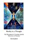 „Reality is a Thought“ von David Jakob. Illustrationen mit Planeten, Vitruvianischem Mensch, Netzwerken und Menschfiguren., Buch