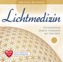 Text: "Michael Reimann, Lichtmedizin, Entspannung durch Harmonie mit der Erde, Extra lang, Jetzt mit 11 Minuten Bonus: 528 Hertz DNA-Regeneration." Das Design zeigt geometrische Muster., CD