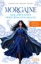 „Christine Arana Fader, Morgaíne: Das Leben einer Priesterin von Avalon“. Eine Frau in blauem Gewand mit Umhang und Schwert., Buch
