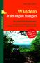 Text: "Wandern in der Region Stuttgart", "30 neue Streckentouren". Zwei Menschen sitzen auf einer Bank mit Aussicht auf Landschaft.