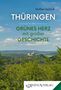 Text: "THÜRINGEN, GRÜNES HERZ mit großer GESCHICHTE". Im Hintergrund eine Burg auf einem bewaldeten Hügel., Buch