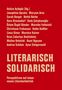 17 Namen in Weiß. "LITERARISCH SOLIDARISCH" groß. Rot, schlichtes Design. "Perspektiven..." Text darunter., Buch